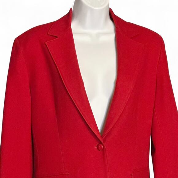 Vintage 80s Kensington Square Red Wool Blazer Sz 9/10 Oversized Boyfriend Career - Picture 2 of 10